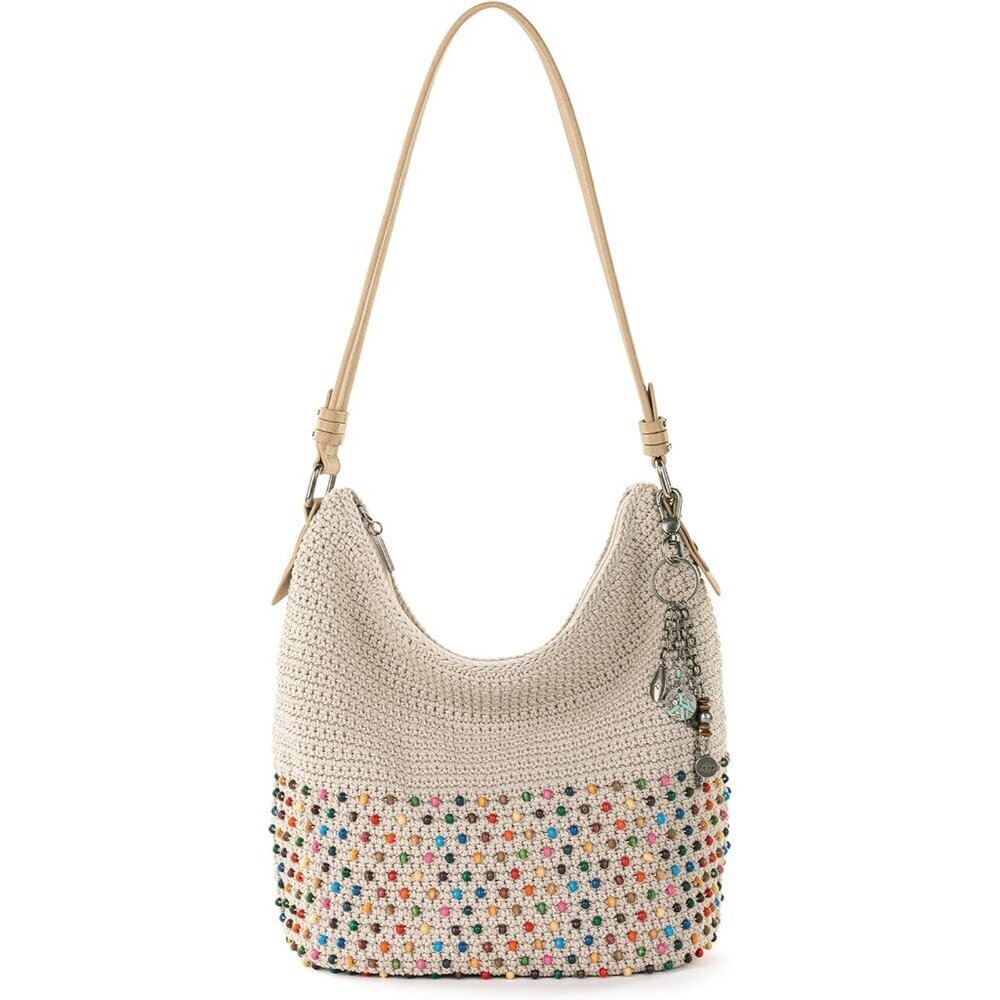 Women’s Hand-Crochet Sequoia Hobo Bag Recycled Materials Zipper Closure